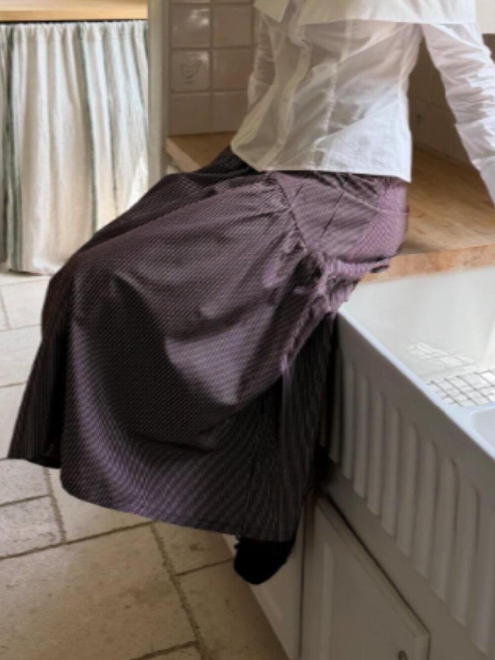 Maeve Midi Skirt - Saddle Stripe - Lisa Says Gah PLUS SIZE - Picture 5 of 6